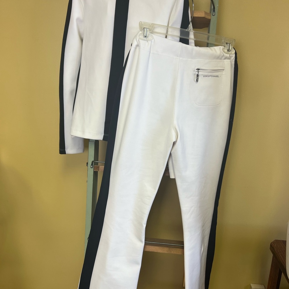 Unbranded ‘Chanel’ style Off White and Black Track Suit w stripe